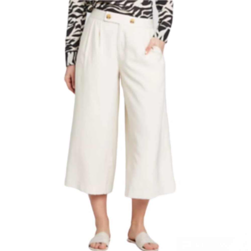 Who What Wear Women’s Wide Leg Crop High Rise Cream Pants